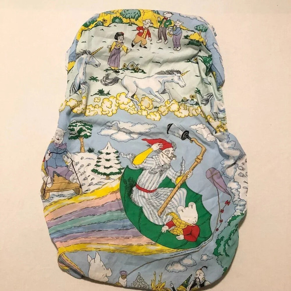 Vintage 1990 Rupert Bear Single  Fitted Bed Sheet Express Newpapers 77 x 32 - Picture 1 of 15